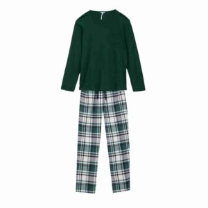 Pyjama Herren mit Tasche grün Flanell Louis & Louisa